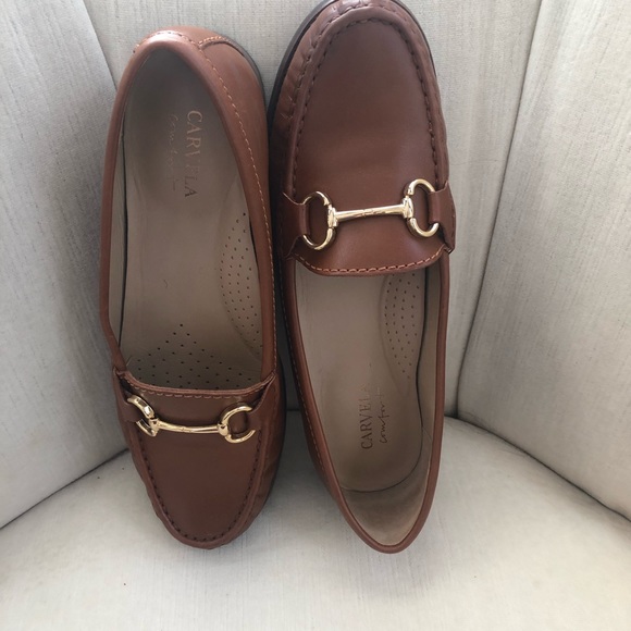 Cognac leather flat loafers - Picture 4 of 6